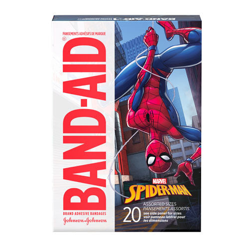 Band-Aid Marvel Spiderman Adhesive Bandages, Assorted Sizes, 20 Ea